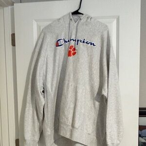 Champion Light Gray Hoodie with Logo